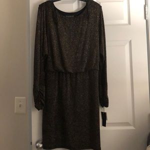 Jessica Howard Blouson Dress with Gold Sparkles